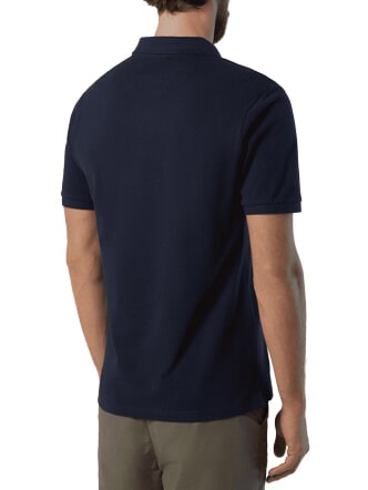 COLLAR STRIPED Polo de manga corta de algod&oacute;n Azul marino - camisa polo