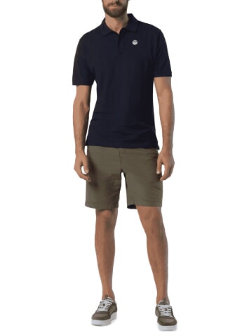 COLLAR STRIPED Polo de manga corta de algod&oacute;n Azul marino - camisa polo