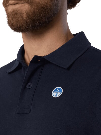 COLLAR STRIPED Polo de manga corta de algod&oacute;n Azul marino - camisa polo