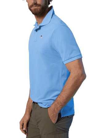 BASIC Polo de manga corta de algod&oacute;n azul claro - camisa polo