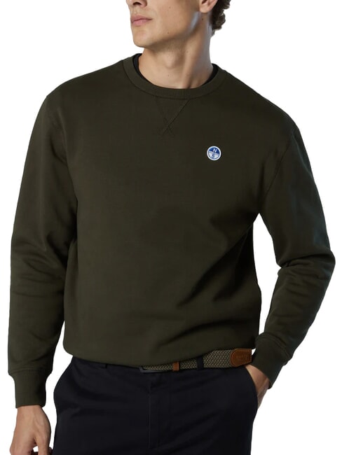 ROUND LOGO Sudadera de algod&oacute;n con cuello redondo noche del bosque - Sudaderas
