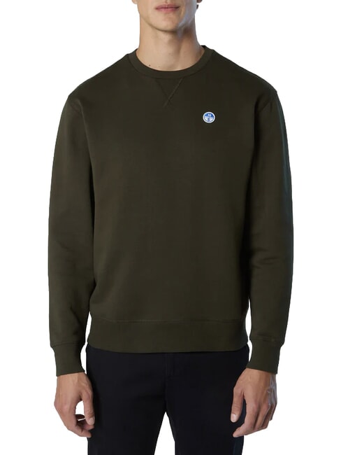 ROUND LOGO Sudadera de algod&oacute;n con cuello redondo noche del bosque - Sudaderas