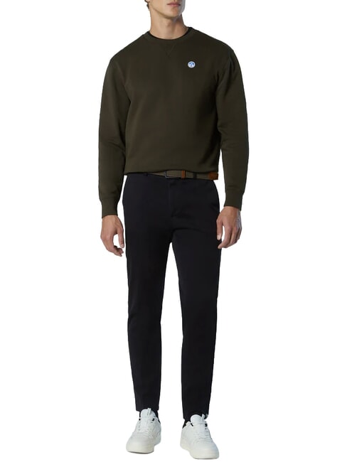 ROUND LOGO Sudadera de algod&oacute;n con cuello redondo noche del bosque - Sudaderas