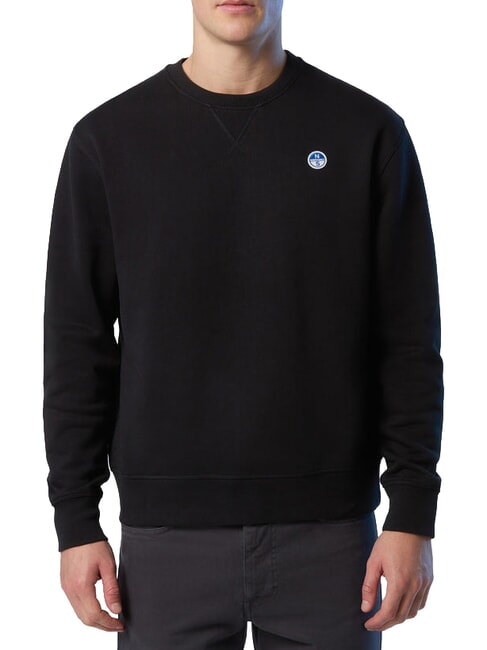 ROUND LOGO Sudadera de algod&oacute;n con cuello redondo negro - Sudaderas