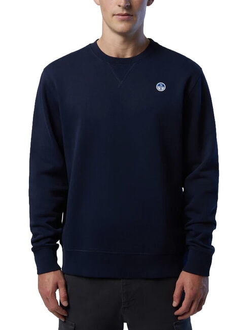 ROUND LOGO Sudadera de algod&oacute;n con cuello redondo Azul marino - Sudaderas