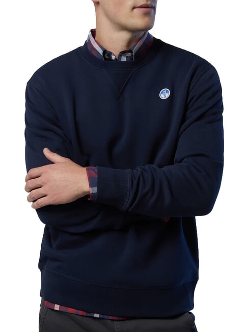 ROUND LOGO Sudadera de algod&oacute;n con cuello redondo Azul marino - Sudaderas
