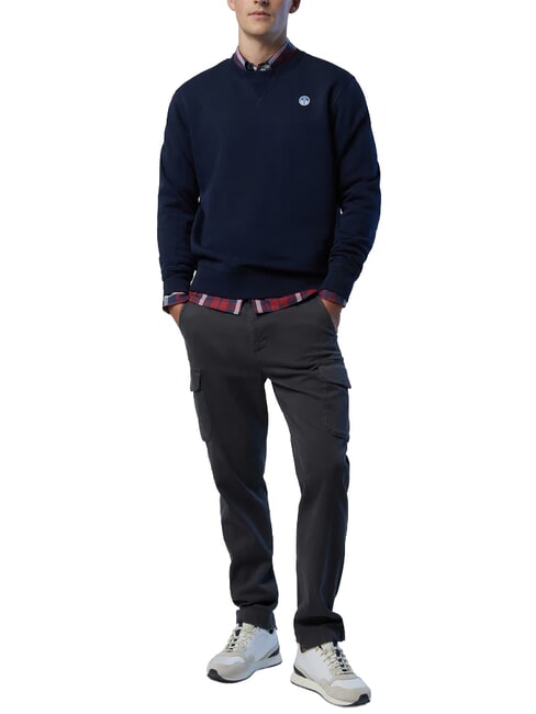 ROUND LOGO Sudadera de algod&oacute;n con cuello redondo Azul marino - Sudaderas