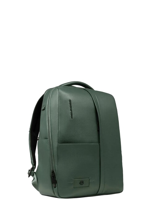 RUSSEL Mochila para port&aacute;til de 14", en piel VERDE - Mochilas para port&aacute;til