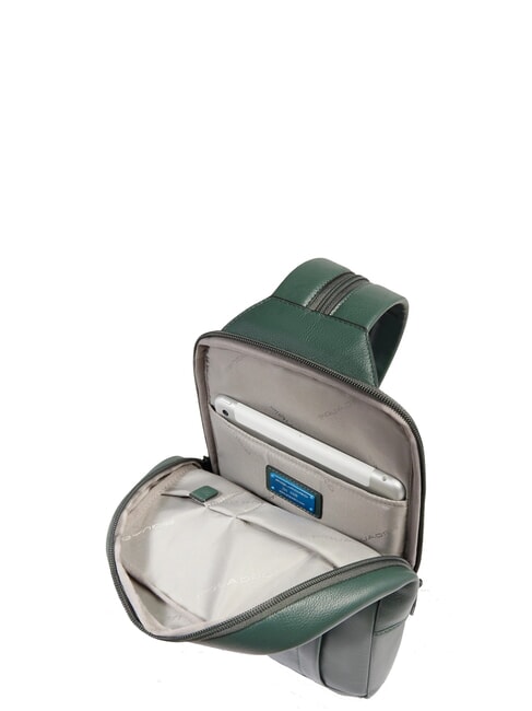 W137 Mochila de cuero de un solo hombro VERDE - Mochilas para port&aacute;til