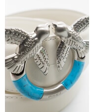 PINKO LOVE BERRY Cintur&oacute;n de cuero nube blanca-plata mate - Cinturones - 3