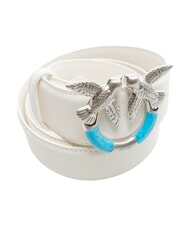 PINKO LOVE BERRY Cintur&oacute;n de cuero nube blanca-plata mate - Cinturones - 4