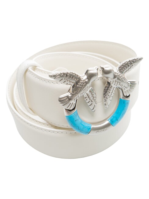 LOVE BERRY Cintur&oacute;n de cuero nube blanca-plata mate - Cinturones