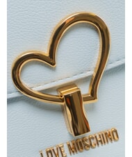 LOVE MOSCHINO HEART TURNLOCK Mini bolso con bandolera azul claro - Bolsos Mujer - 3