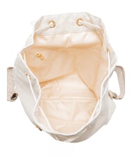 BORBONESE MEDIUM ECO LINE Mochila mediana de tela algod&oacute;n blanco - Bolsos Mujer - 5