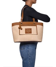 LOVE MOSCHINO STRAW CHIC Bolso de hombro natural/cuero - Bolsos Mujer - 4