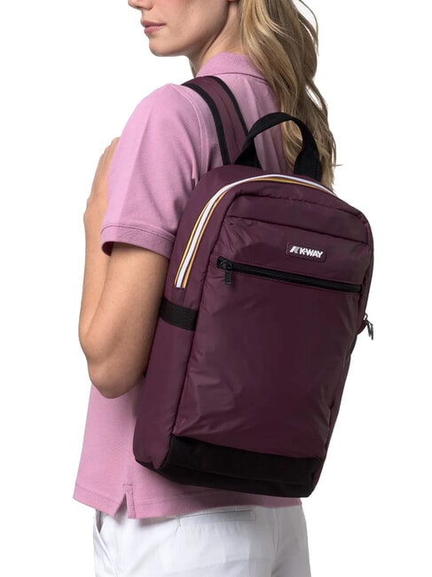 MID LAON Mochila de nailon repelente al agua vino malva violeta - Mochilas Escuela & Tiempo Libre