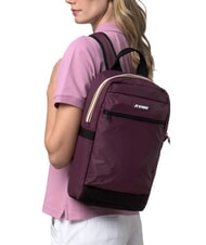 KWAY MID LAON Mochila de nailon repelente al agua vino malva violeta - Mochilas Escuela & Tiempo Libre - 4