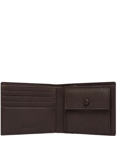 FOIL EMBOSSED Cartera de cuero para hombre ck marr&oacute;n oscuro - Carteras Hombre