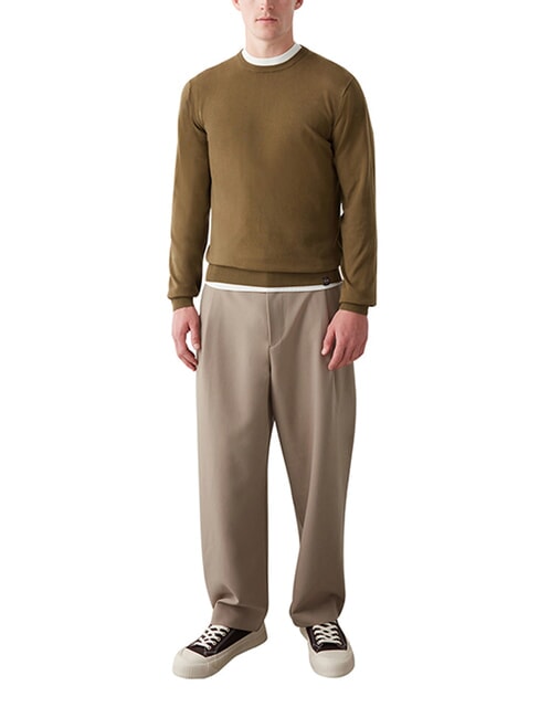 ORIGINALS EXPLORING Su&eacute;ter de cuello redondo de algod&oacute;n soldado - Su&eacute;teres de los hombres