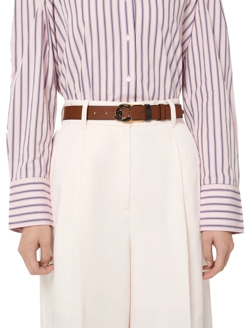 C-ME MARBLE  Cintur&oacute;n de cuero negro/co&ntilde;ac - Cinturones