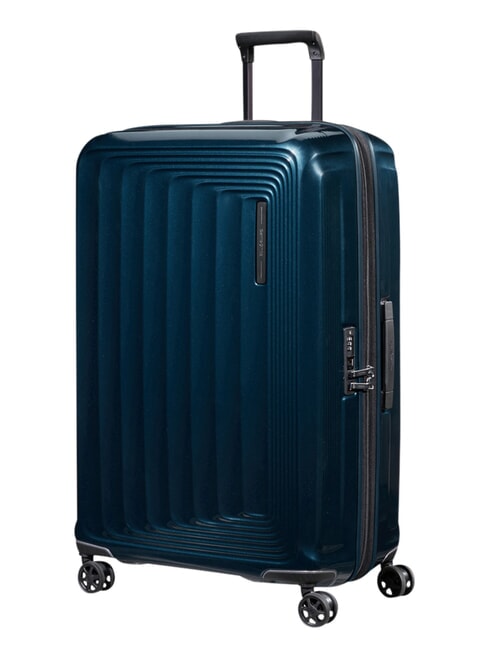 NUON Carro extensible grande azul oscuro met&aacute;lico - Trolley R&iacute;gidos