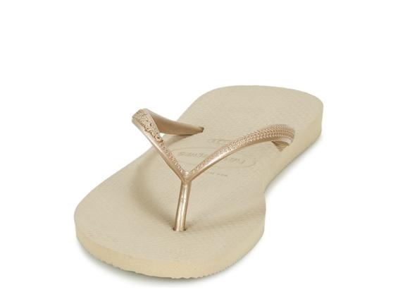 Chanclas SLIM ARENA GRIS / LUZ DORADA - Zapatos Mujer
