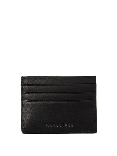 LETTERING Tarjetero plano en piel negro - Carteras Mujer