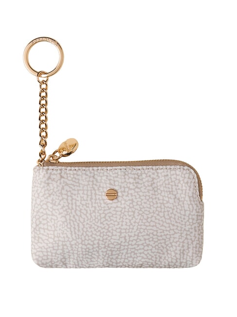 CLASSICA Estuche para monedas con llavero algod&oacute;n blanco - Llaveros