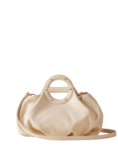 VIS-A-VIS Bolso de mano, con bandolera, en piel. algod&oacute;n blanco - Bolsos Mujer