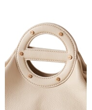 BORBONESE VIS-A-VIS Bolso de mano, con bandolera, en piel. algod&oacute;n blanco - Bolsos Mujer - 4