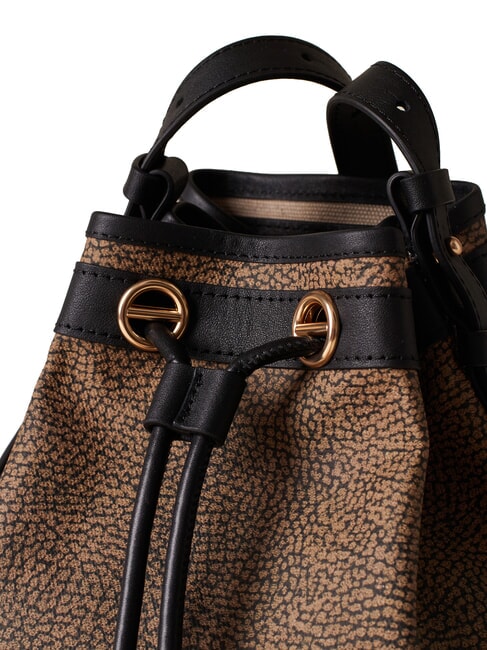 FLIGHT Mini bolso de hombro tipo cubo op natural / negro - Bolsos Mujer