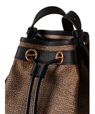 BORBONESE FLIGHT Mini bolso de hombro tipo cubo op natural / negro - Bolsos Mujer - 4