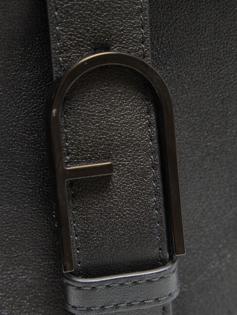 CAMPIONARIO - FLOW Bolso de hombro de piel negro - Bolsos Mujer