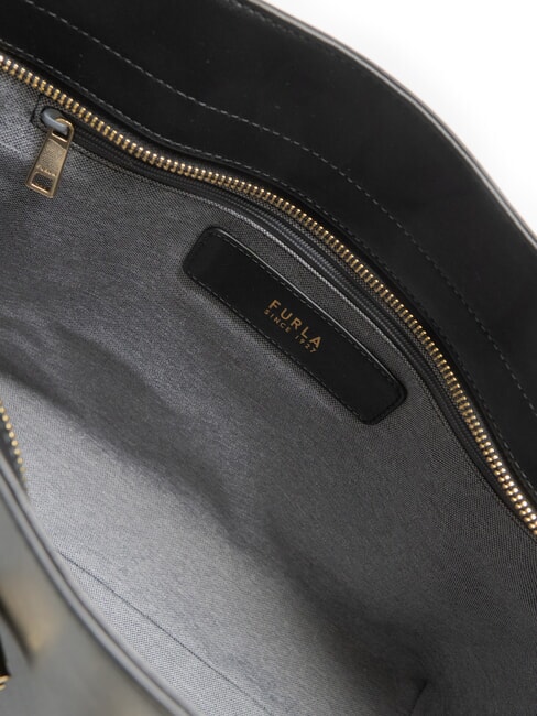 CAMPIONARIO - GOCCIA  Bolso de compras de cuero negro - Bolsos Mujer