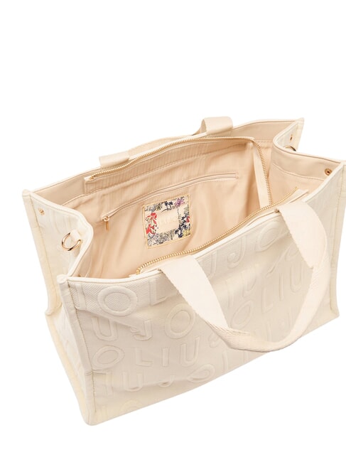 LOGO Bolso de mano con correa para el hombro. crema blanca - Bolsos Mujer