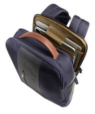PIQUADRO BRIEF 2 mochila para port&aacute;til y soporte para ipad en tejido reciclado azul/cuero - Mochilas para port&aacute;til - 6