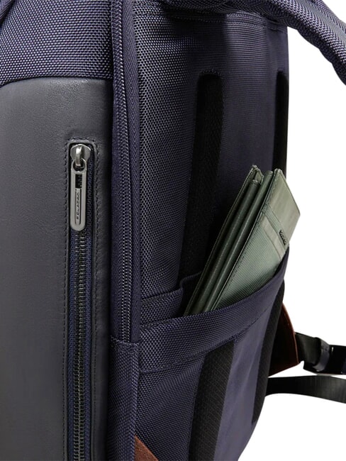 BRIEF 2 mochila para port&aacute;til y soporte para ipad en tejido reciclado azul/cuero - Mochilas para port&aacute;til