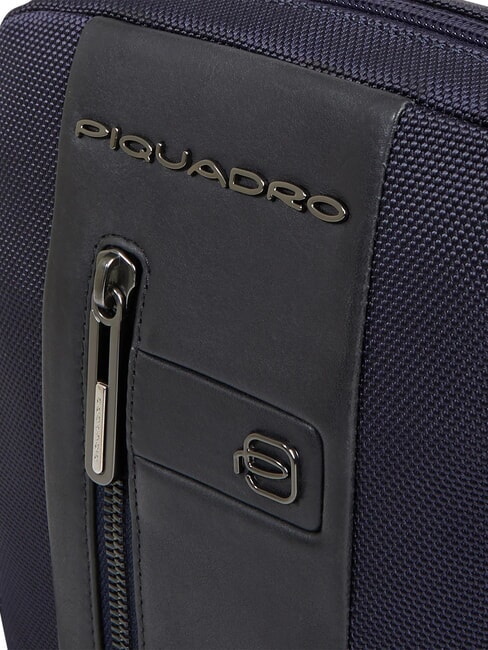 BRIEF 2 bolso ipad en tejido reciclado azul/cuero - Bandoleras Hombre