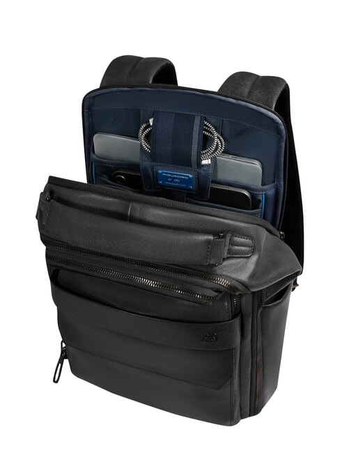 S141 Mochila de cuero con soporte para port&aacute;til de 14". negro - Mochilas para port&aacute;til