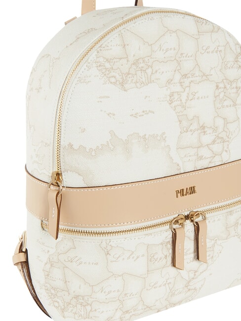 GEO CLASSIC Mochila con bolsillo delantero y trasero blanco - Bolsos Mujer