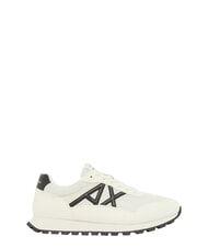 ARMANI EXCHANGE DROP MICROSUEDE Zapatillas con logotipo en contraste blanco roto + negro - Zapatos Hombre - 2