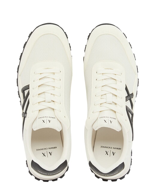 DROP MICROSUEDE Zapatillas con logotipo en contraste blanco roto + negro - Zapatos Hombre
