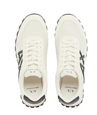 ARMANI EXCHANGE DROP MICROSUEDE Zapatillas con logotipo en contraste blanco roto + negro - Zapatos Hombre - 5