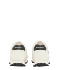 ARMANI EXCHANGE DROP MICROSUEDE Zapatillas con logotipo en contraste blanco roto + negro - Zapatos Hombre - 4