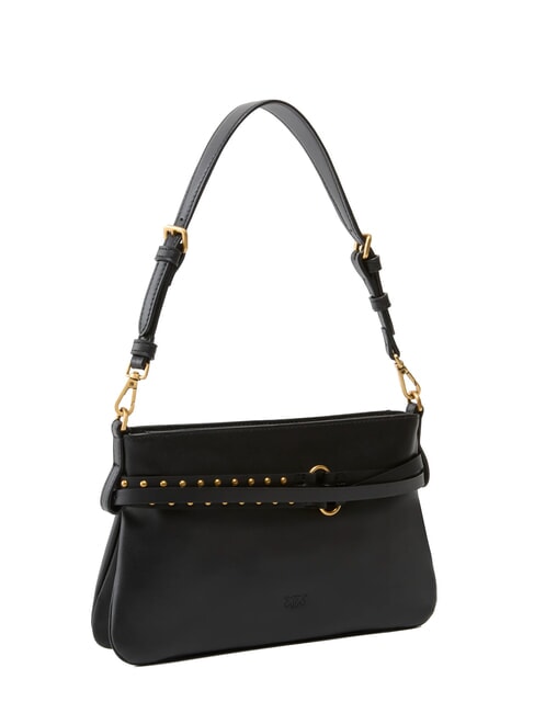 BELT BAG Minibolso negro-oro antiguo - Bolsos Mujer