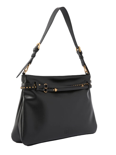 BELT BAG Bolsa grande negro-oro antiguo - Bolsos Mujer