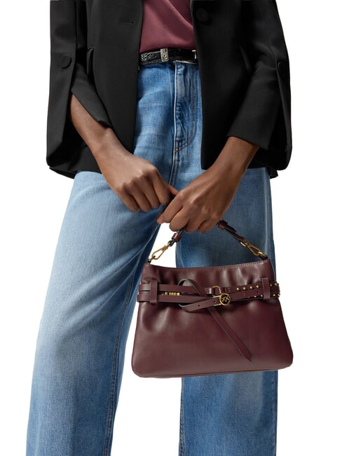 BELT BAG Minibolso vino borgo&ntilde;a-oro antiguo - Bolsos Mujer