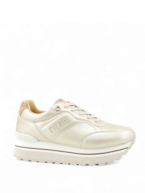 GEO Zapatillas con logo champ&aacute;n/beige geom&eacute;trico - Zapatos Mujer
