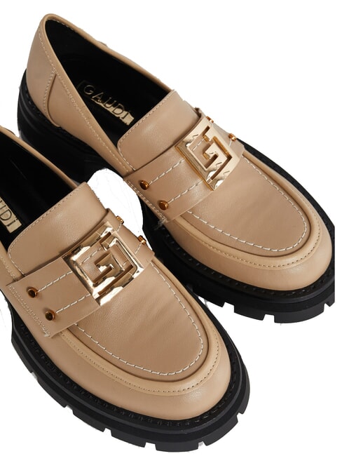 ARIEL mocas&iacute;n de cuero arena - Zapatos Mujer