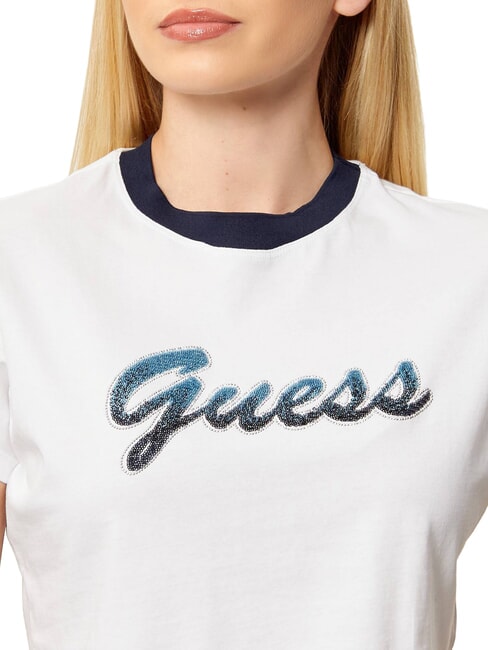 SCRIPT CROP Camiseta corta purwhite - camiseta